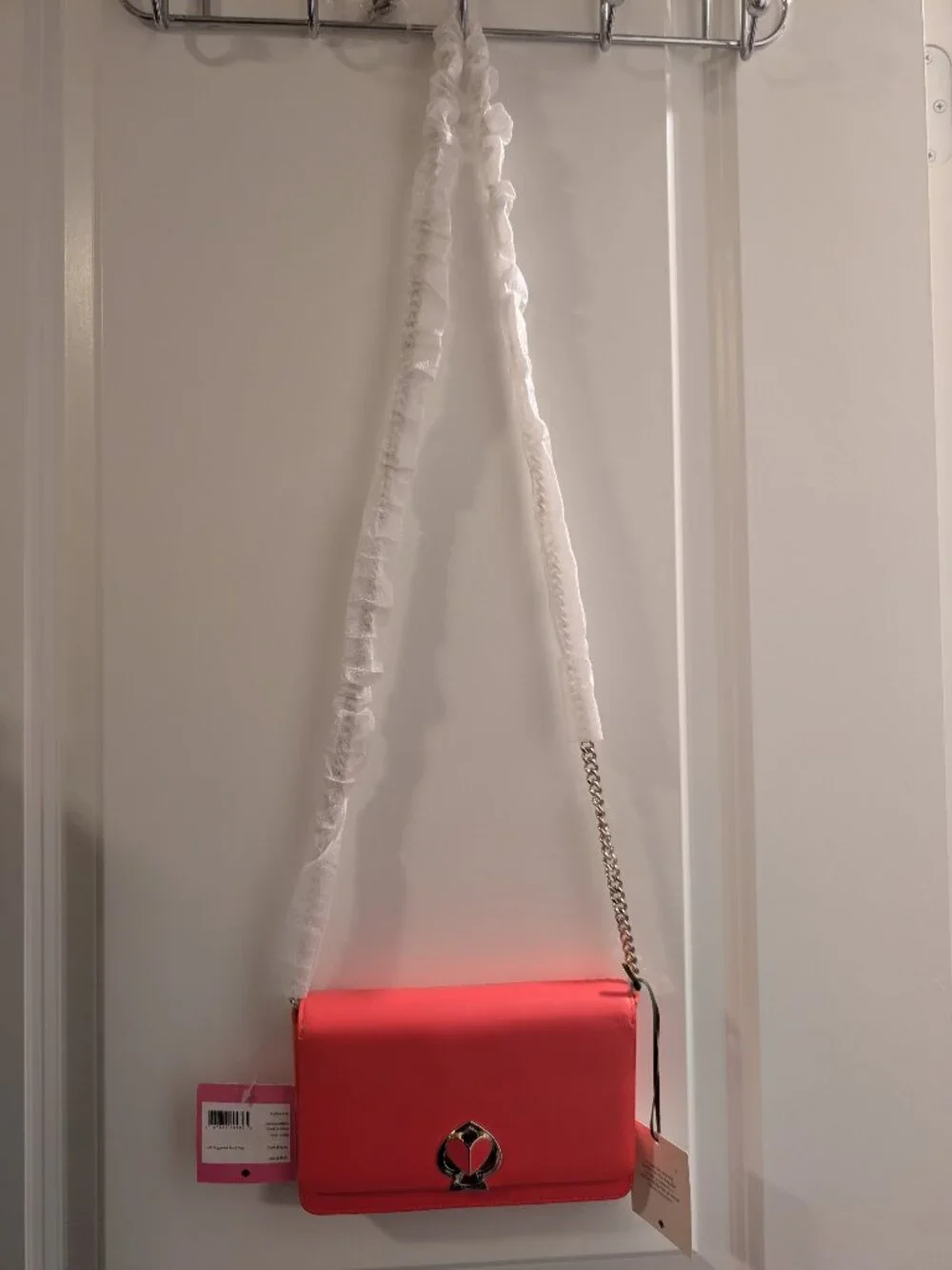 Kate Spade Nicola twistlock bag/chainwallet NWT Orange Gold Chain Strap